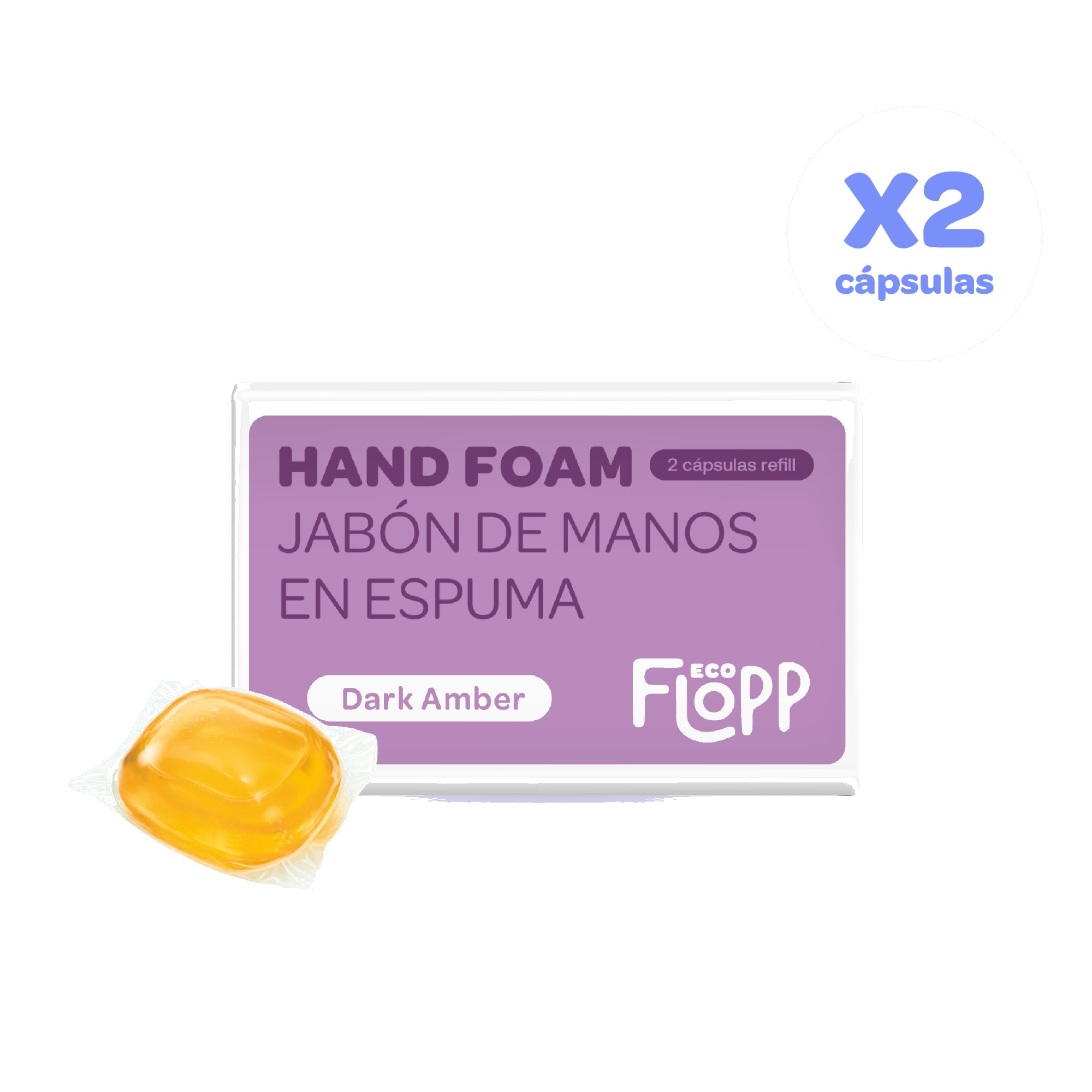 FLOPP ECO Refill con 2 Cápsulas Jabón de Manos Espuma - Dark Amber